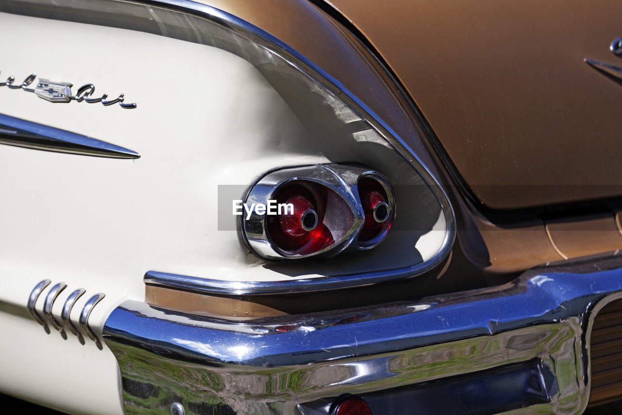 car, vehicle, automobile, land vehicle, mode of transportation, motor vehicle, auto show, automotive exterior, transportation, wheel, luxury vehicle, sports car, retro styled, vintage car, metal, no people, silver, chrome, shiny, performance car, bumper, supercar, close-up, reflection