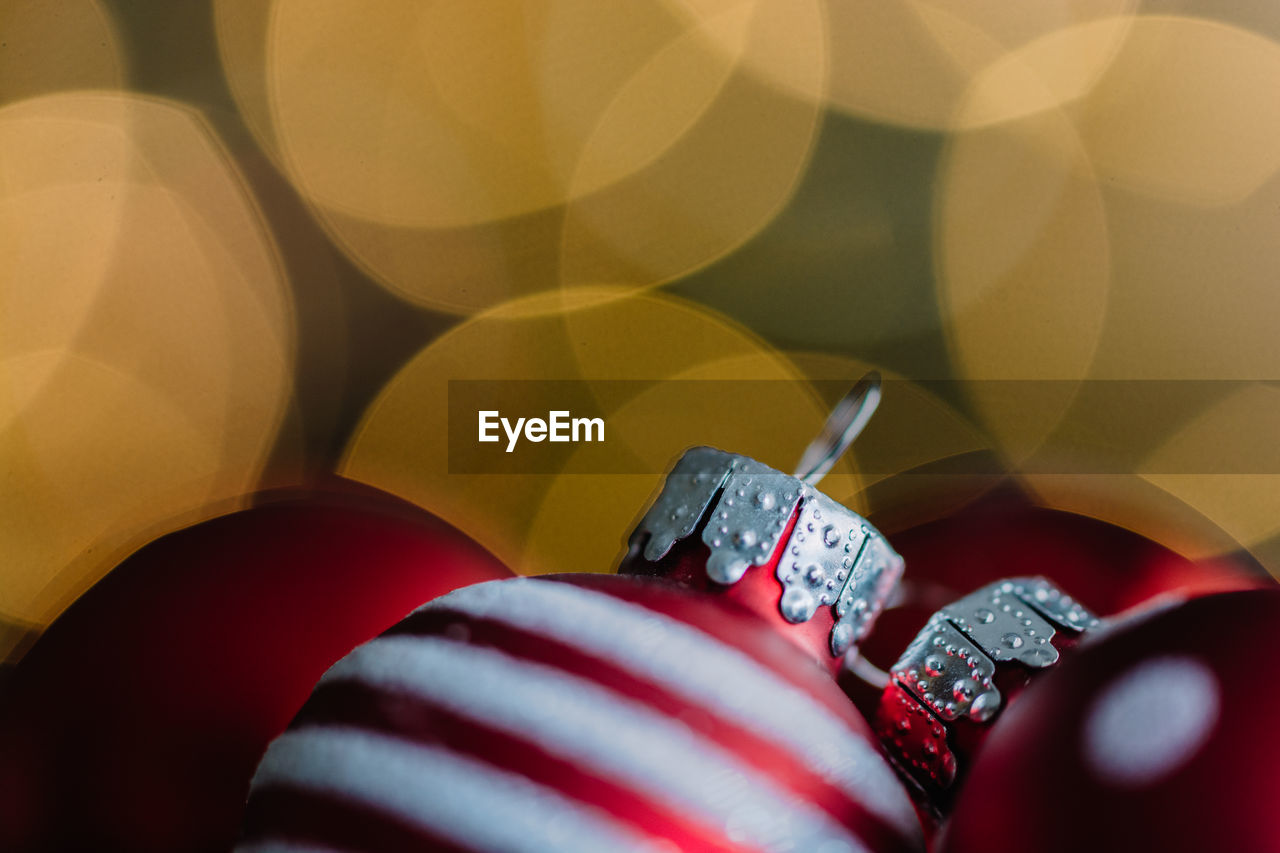 Close-up of christmas baubles