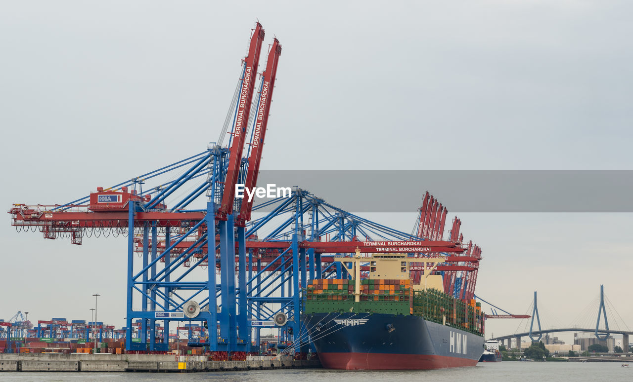 Container terminal eurogate in hamburg, loading and unloading of various shipping container