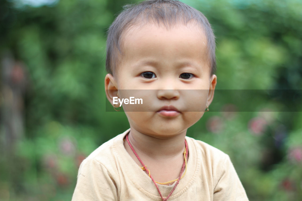 Close-up portrait of cute boy