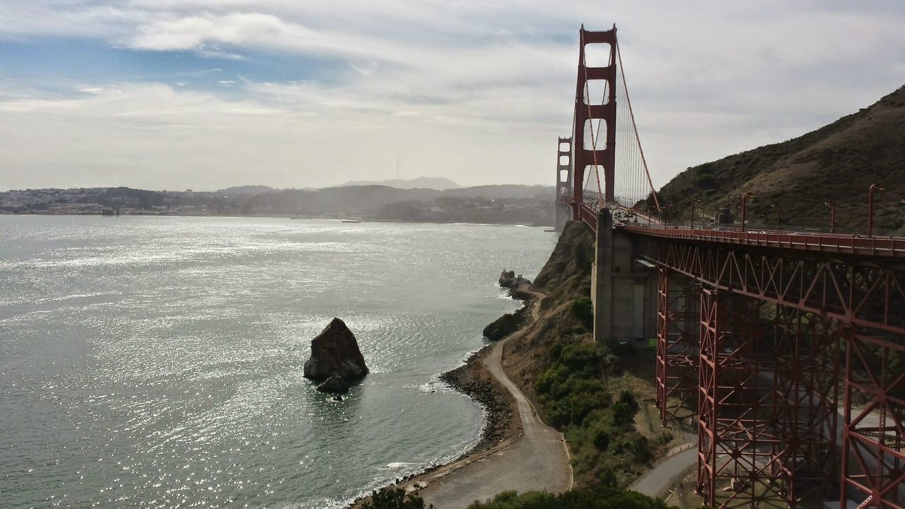 Suspension bridge over sea