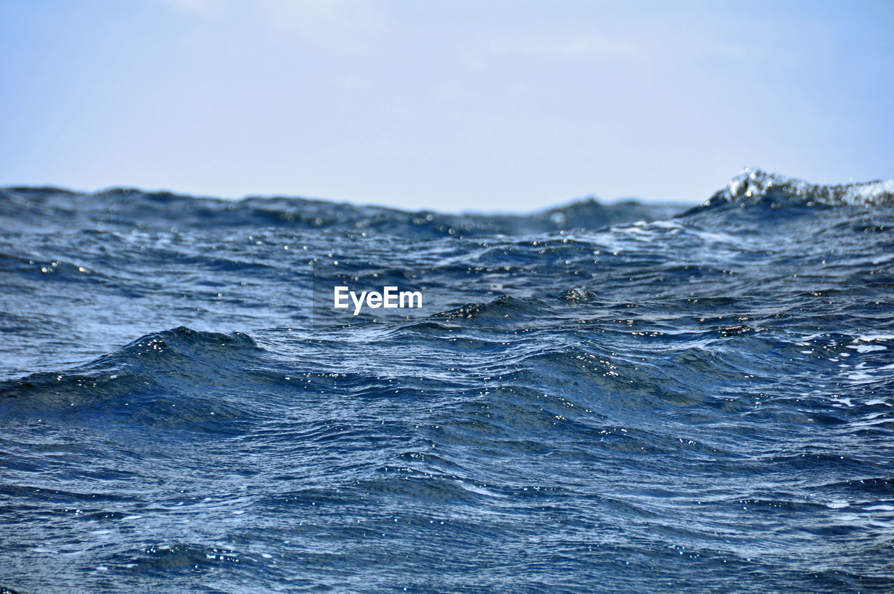 Close-up of sea against sky