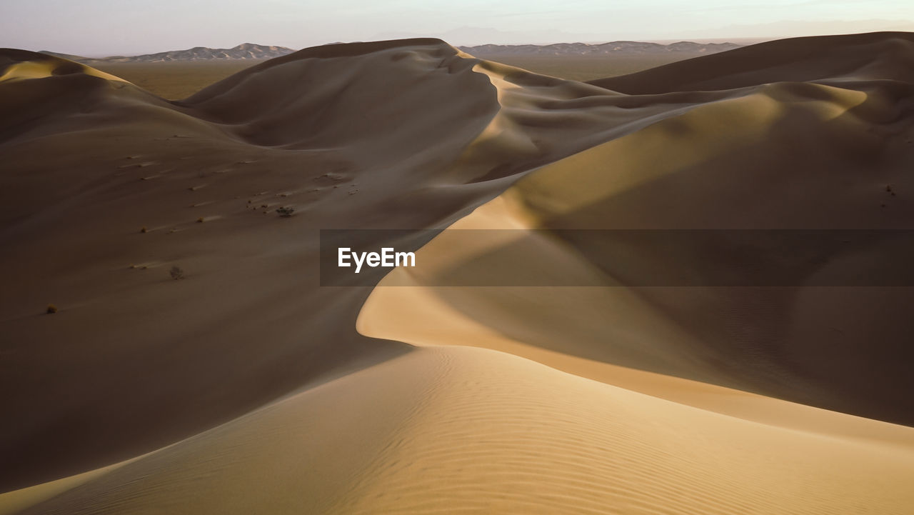 Sand dunes in desert