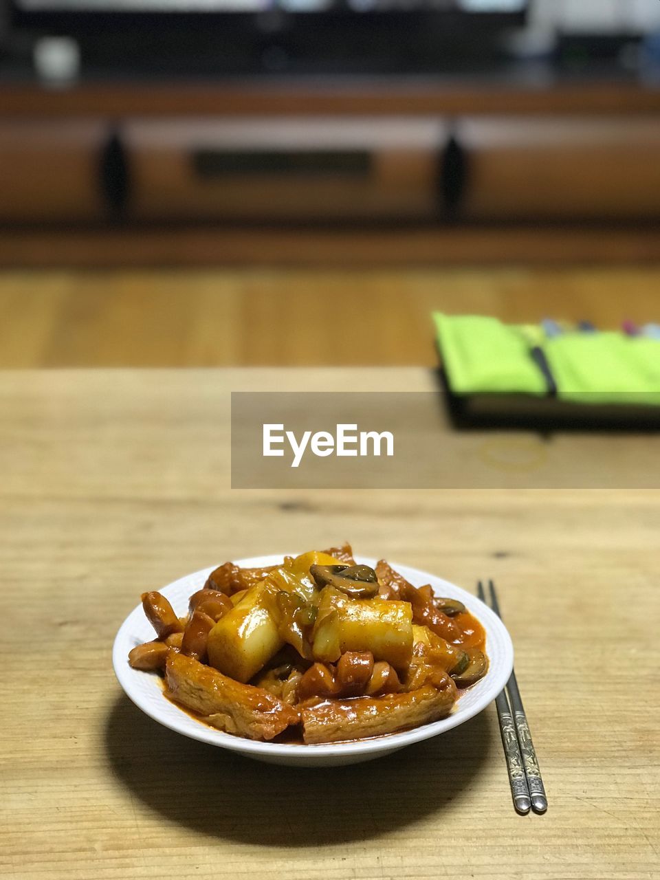 Close-up of food in plate on table