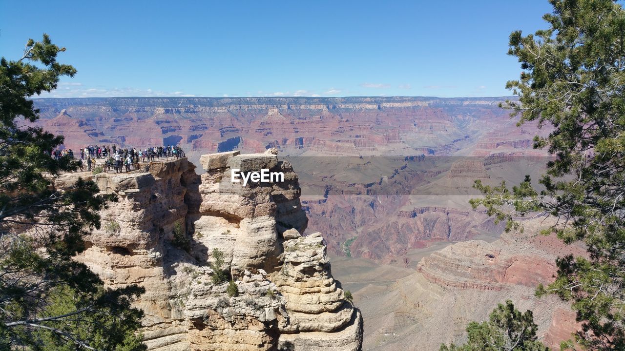 Scenic view of mountains against clear sky