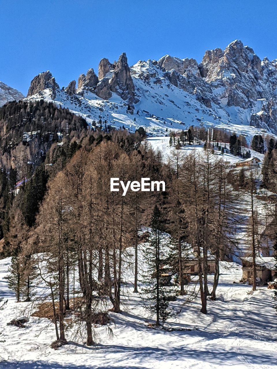  snow covered mountains in the dolomites