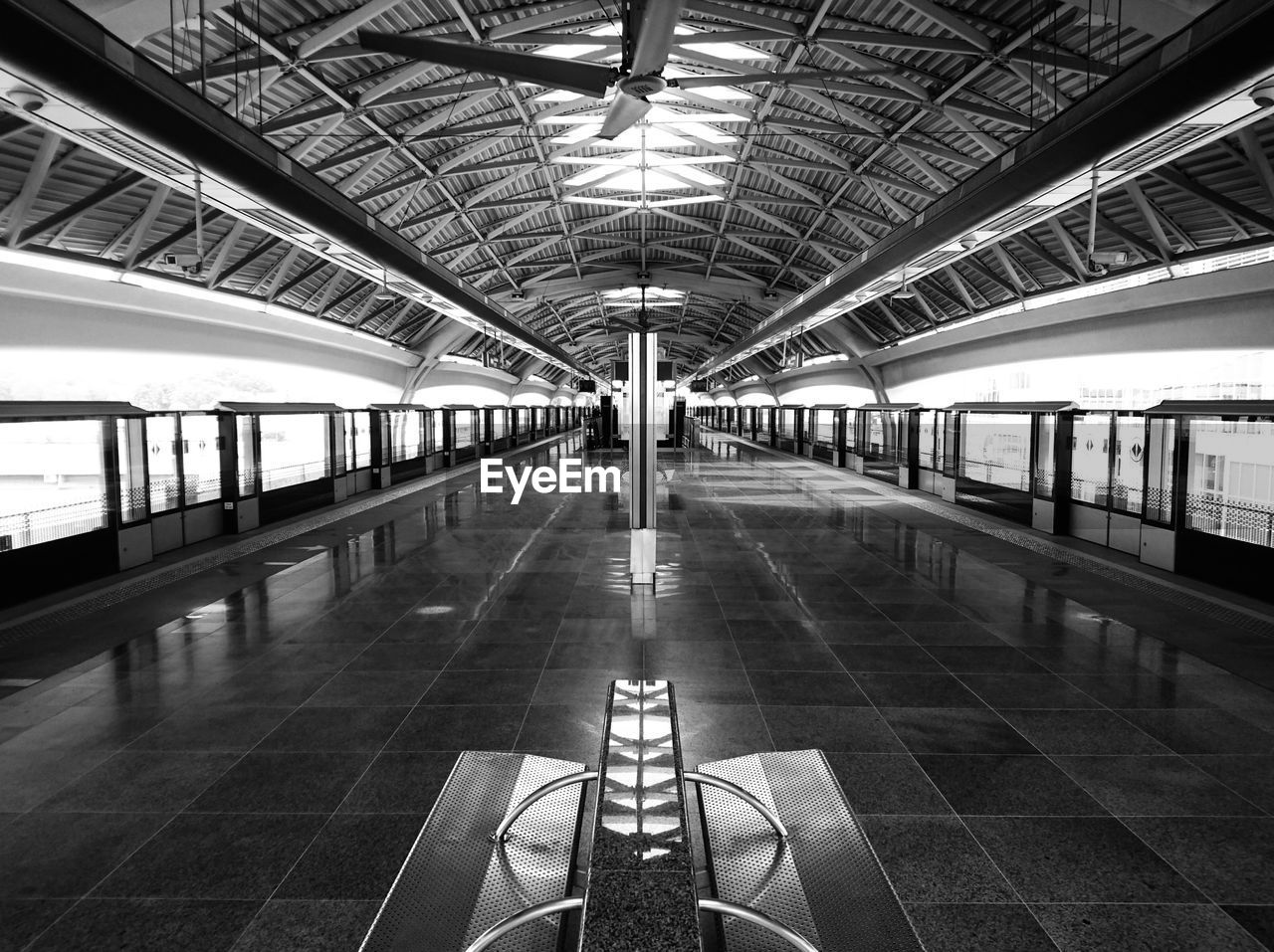 Empty walkway of station