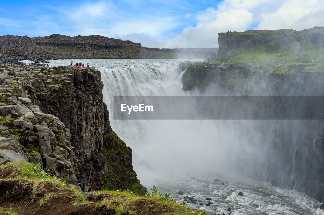 Dettifoss falls in northern iceland in the daytime of the summer 