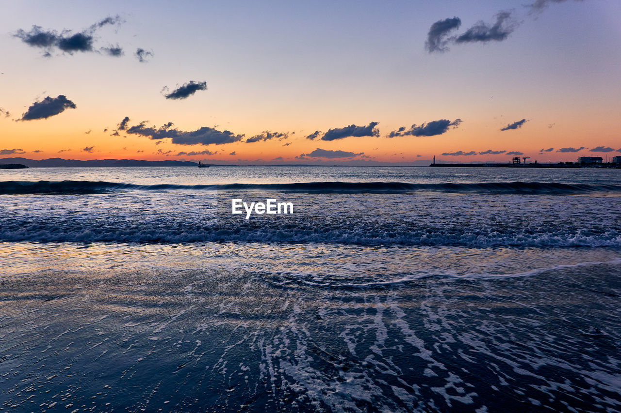 SCENIC VIEW OF SEA DURING SUNSET