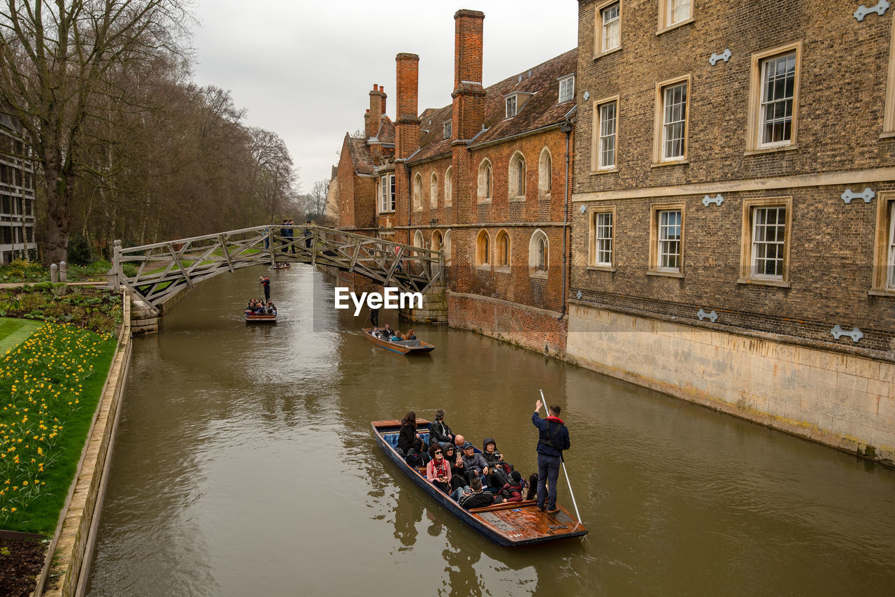 PEOPLE ON CANAL IN CITY