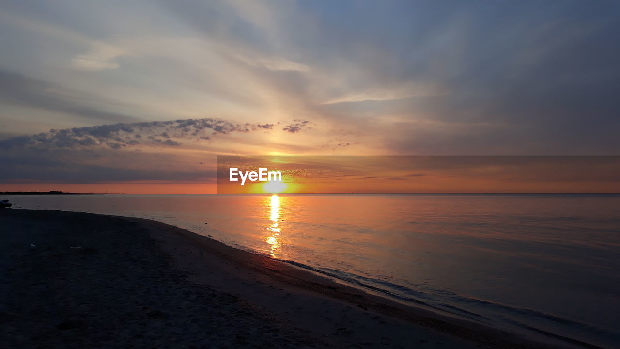 SCENIC VIEW OF SEA DURING SUNSET