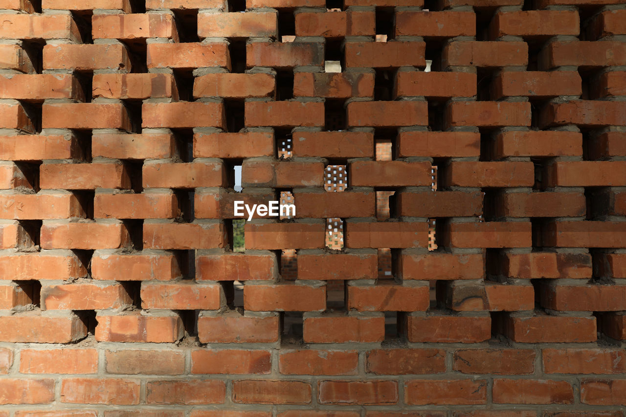 brickwork, brick, wall, floor, full frame, pattern, backgrounds, brick wall, no people, flooring, brown, architecture, wall - building feature, textured, built structure, repetition, large group of objects, day