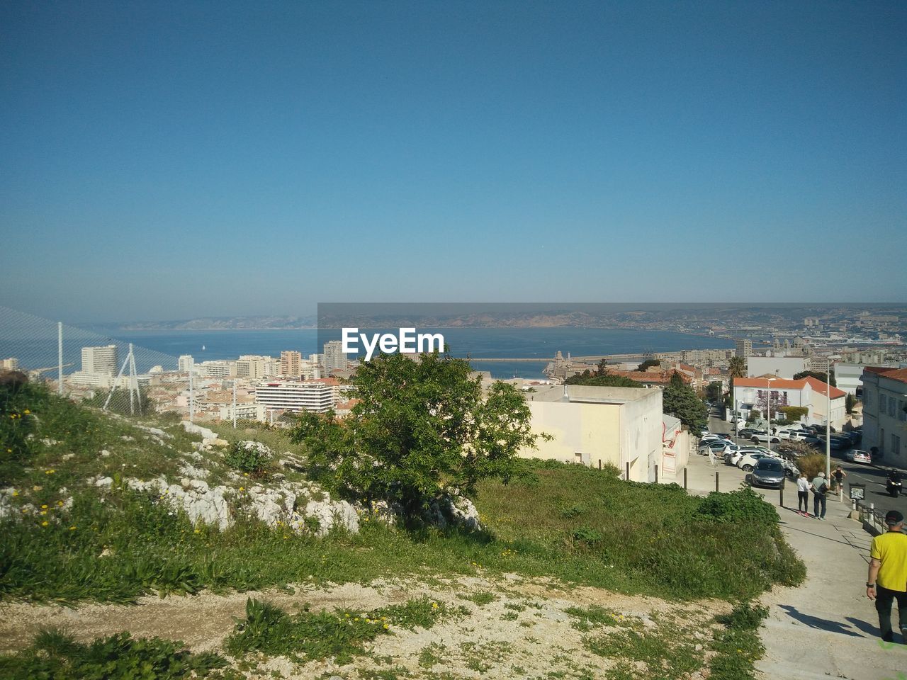 CITYSCAPE AGAINST CLEAR SKY