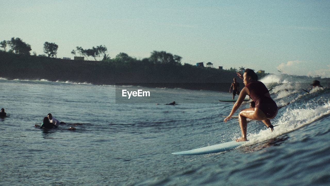 Man surfing in sea