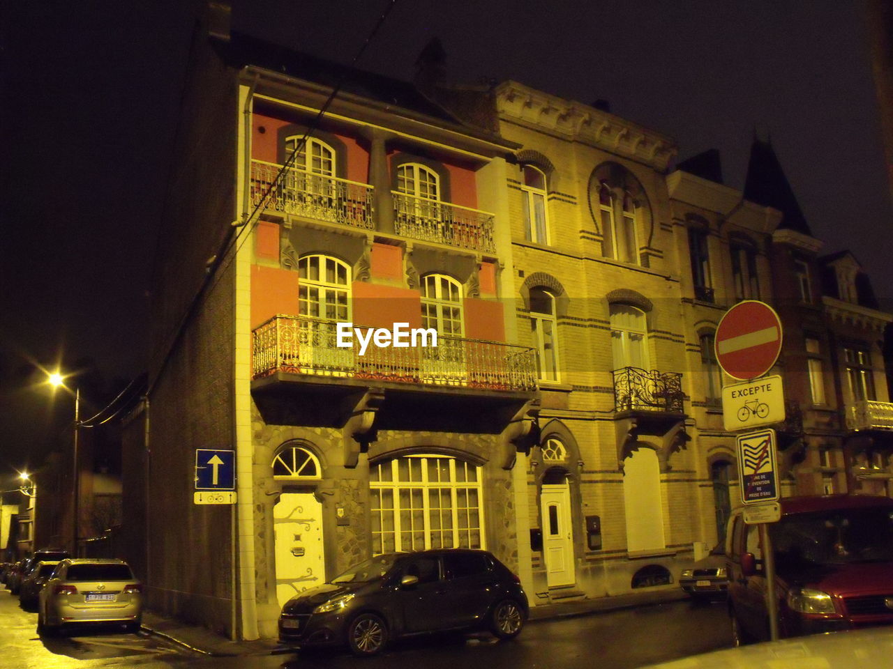 VIEW OF BUILDING AT NIGHT