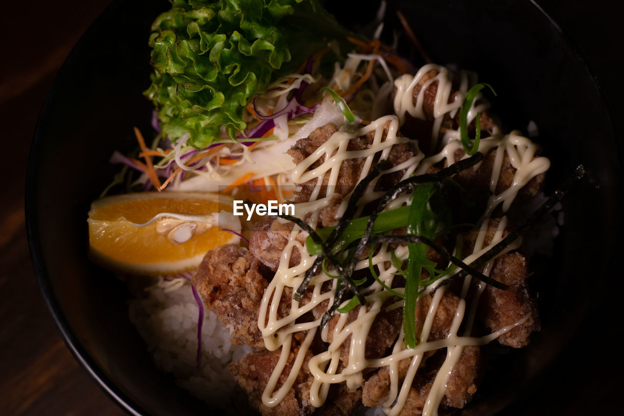 Close-up of food in bowl on table