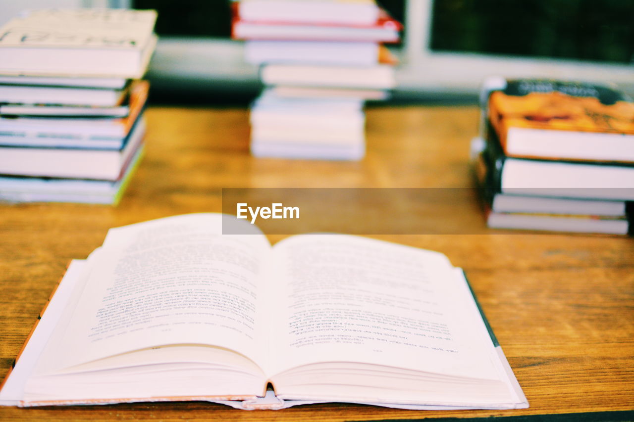 Close-up of book on table