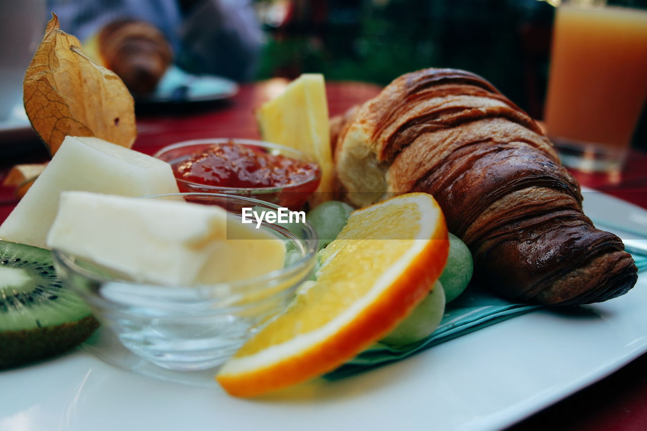 Close-up of food served on plate