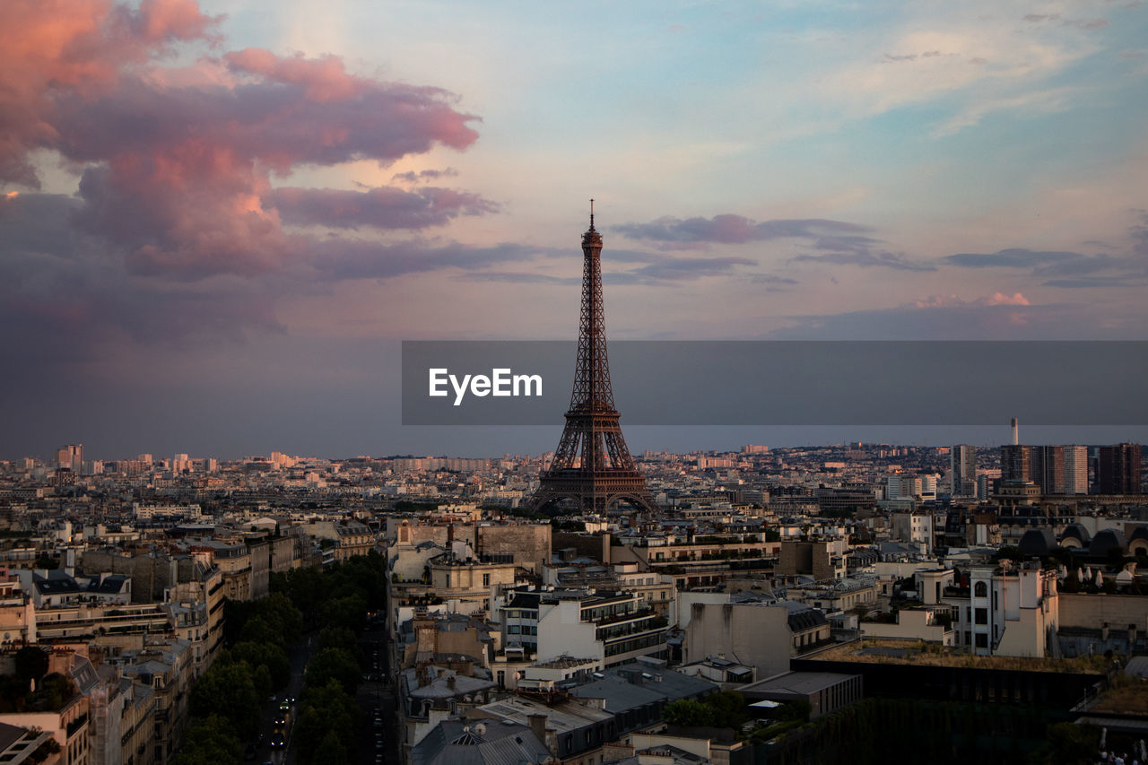 Eiffel tower view from the arc de triomphe