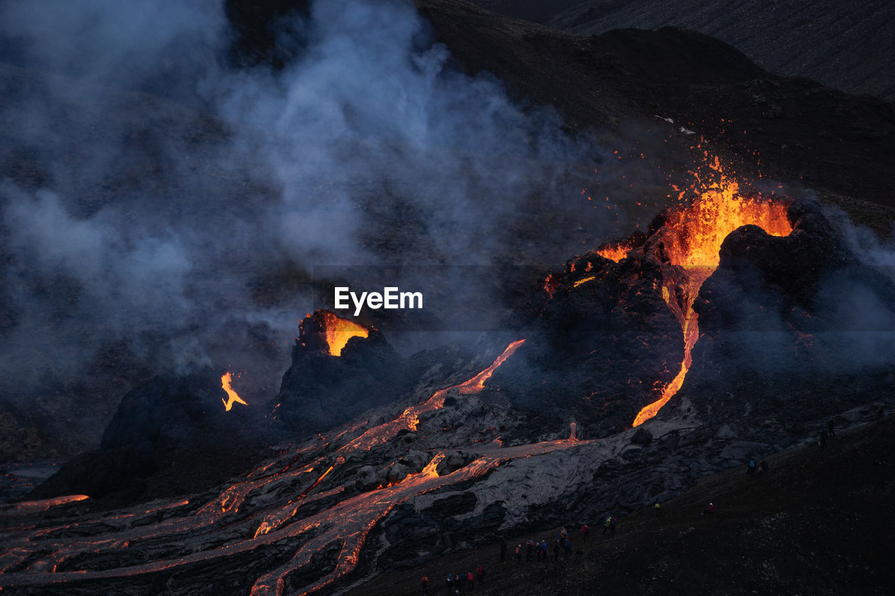 Volcanic eruption in mt fagradalsfjall, southwest iceland. the eruption began in march 2021.