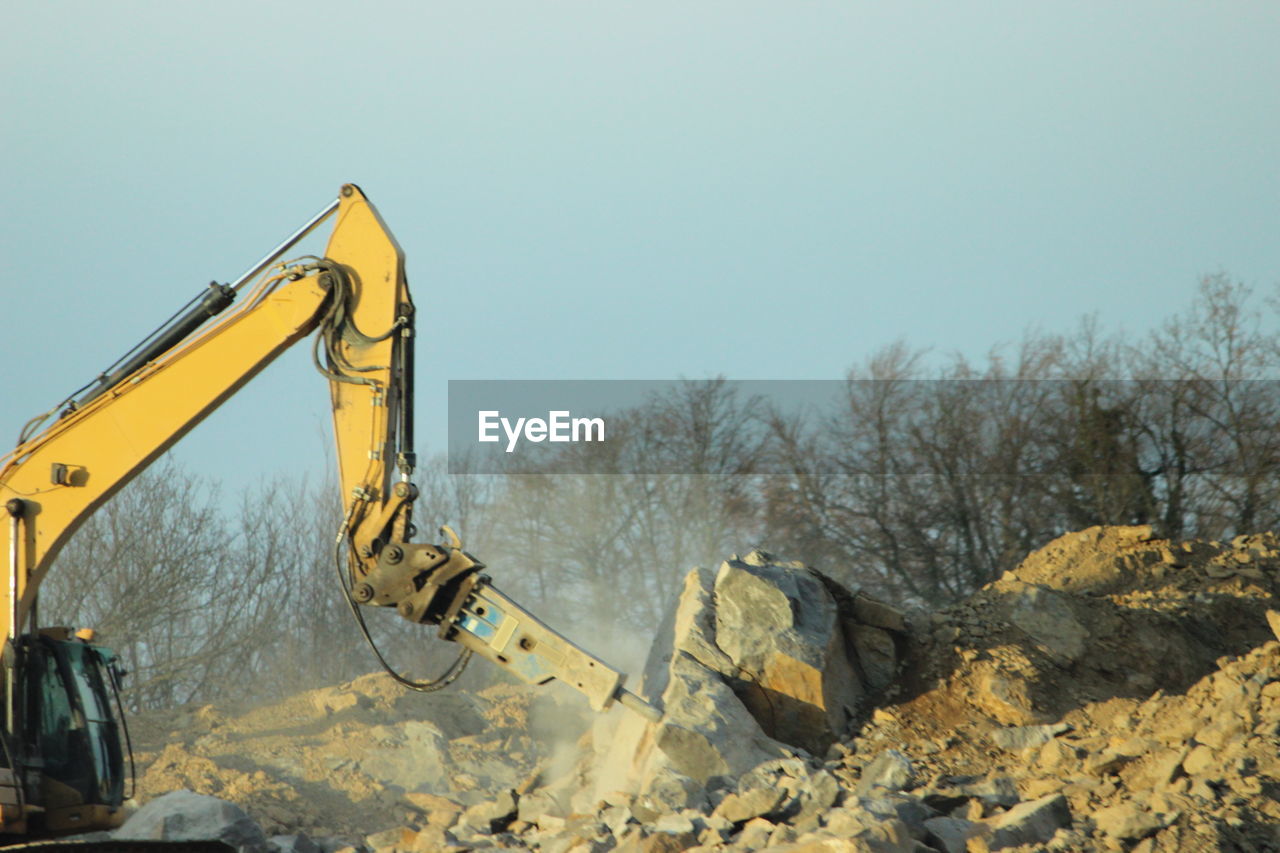 Construction site against clear sky