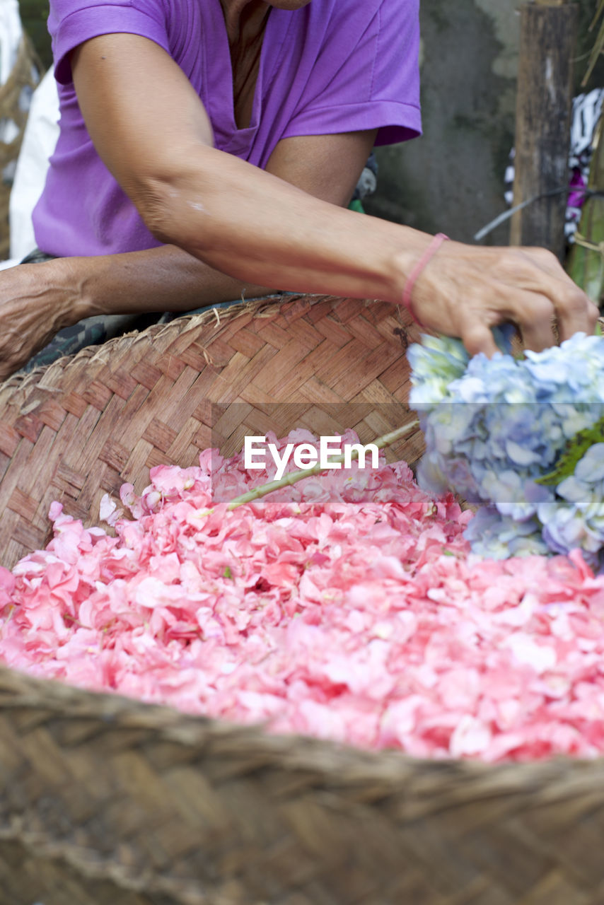 CLOSE-UP OF MAN WORKING IN BASKET