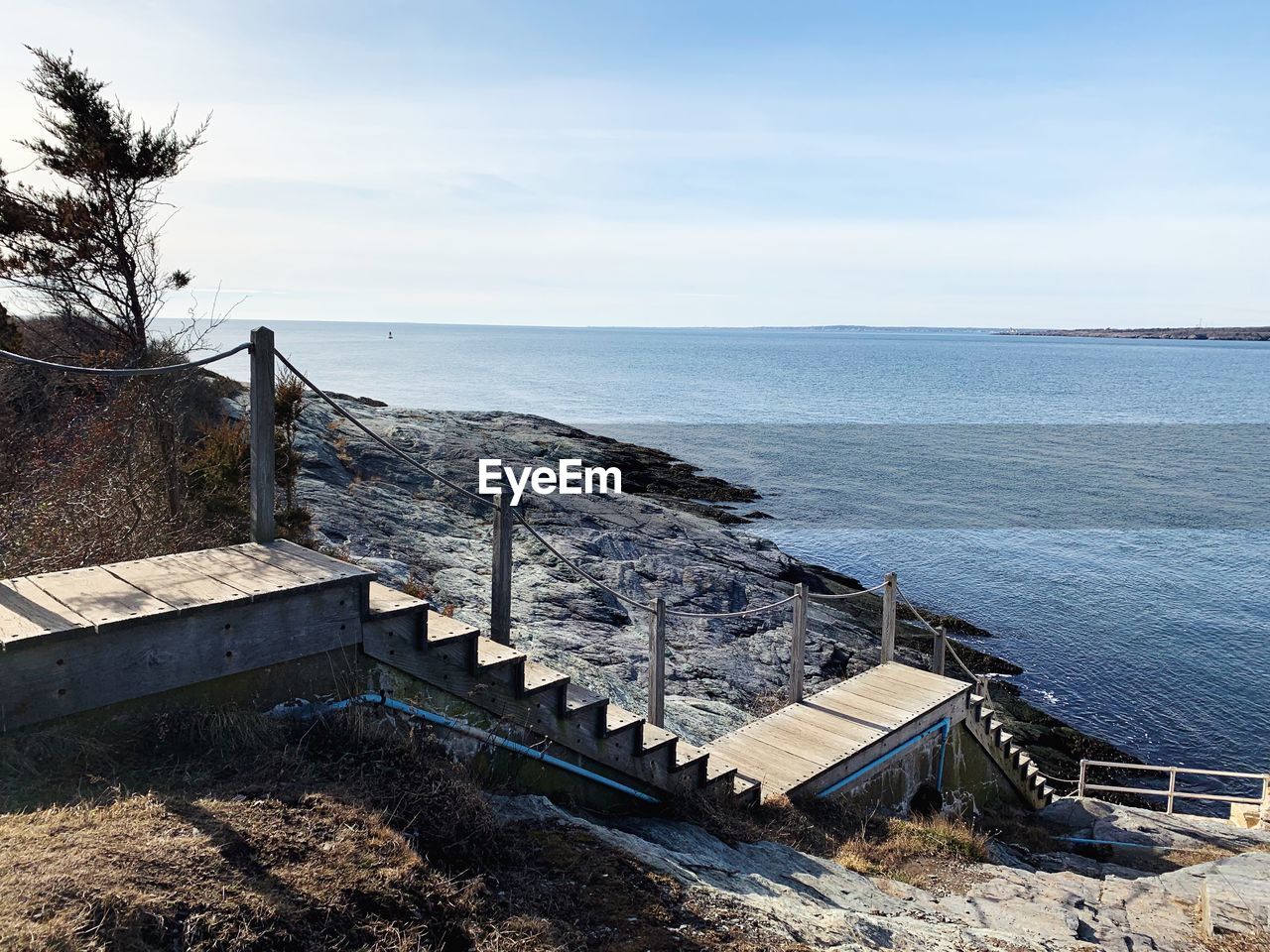 High angle view of sea against sky