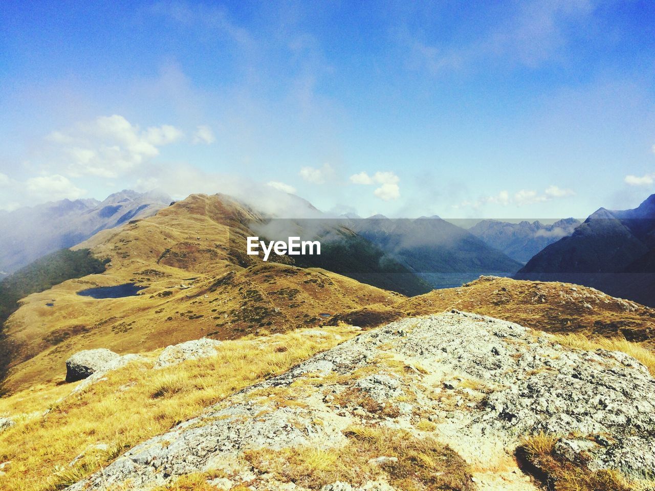 Scenic view of mountains against sky