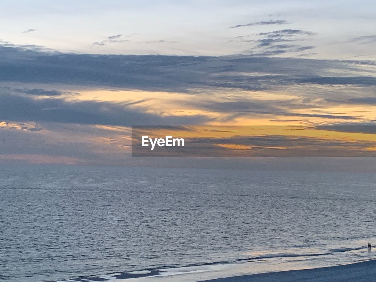 SCENIC VIEW OF SEA AGAINST SUNSET SKY
