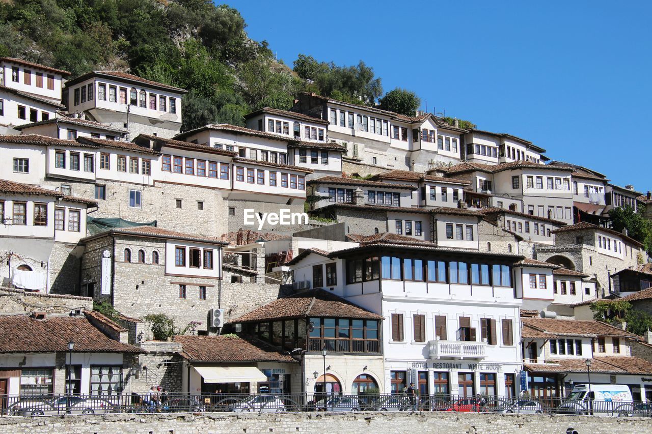 Buildings in town in albania
