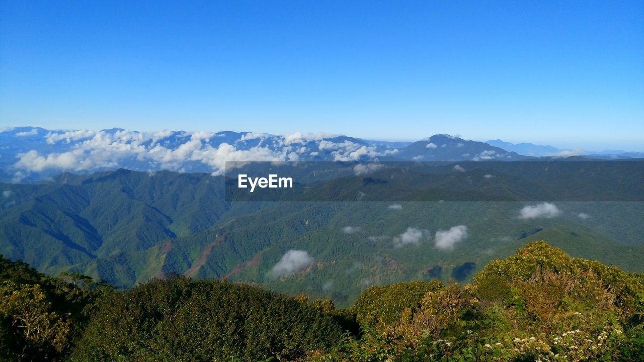 SCENIC VIEW OF MOUNTAINS AGAINST CLEAR SKY