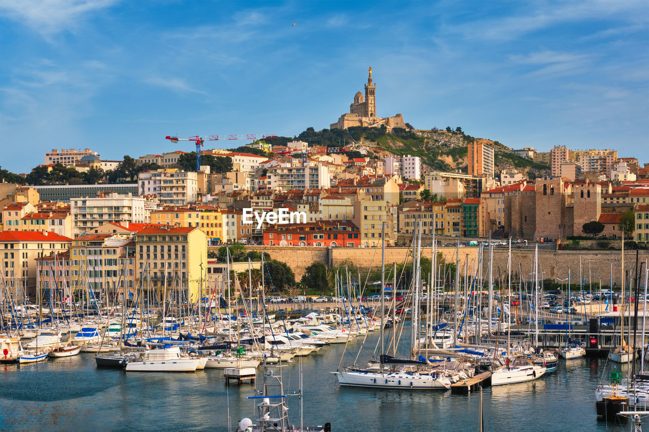 Marseille old port with yachts. marseille, france