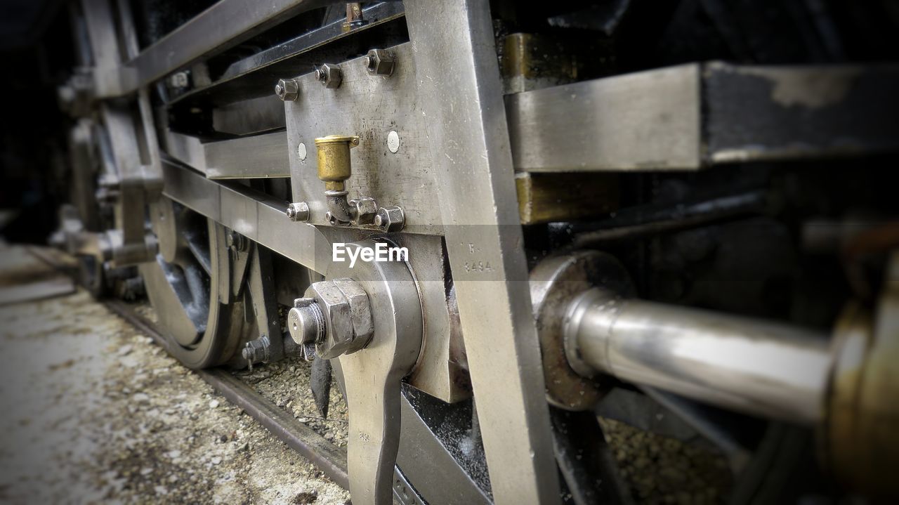 Close-up of train at railroad station