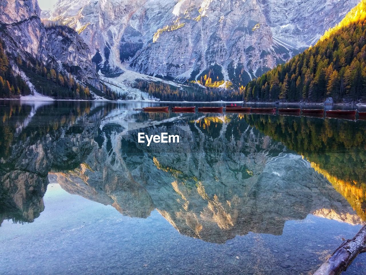 Reflection of mountain in lake