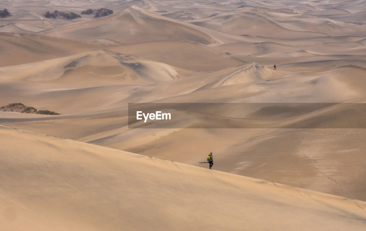 Photographers walking in the death valley desert