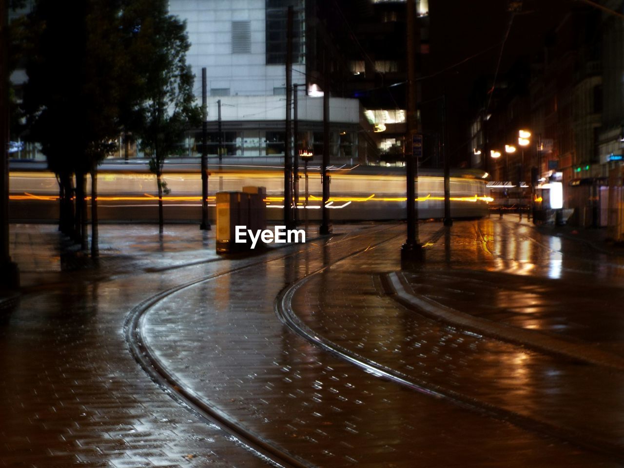 View of illuminated city at night