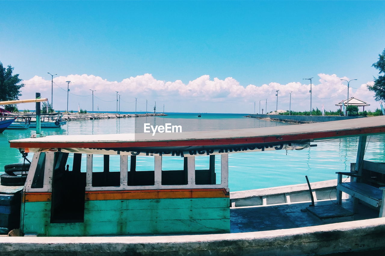 Scenic view of sea against blue sky