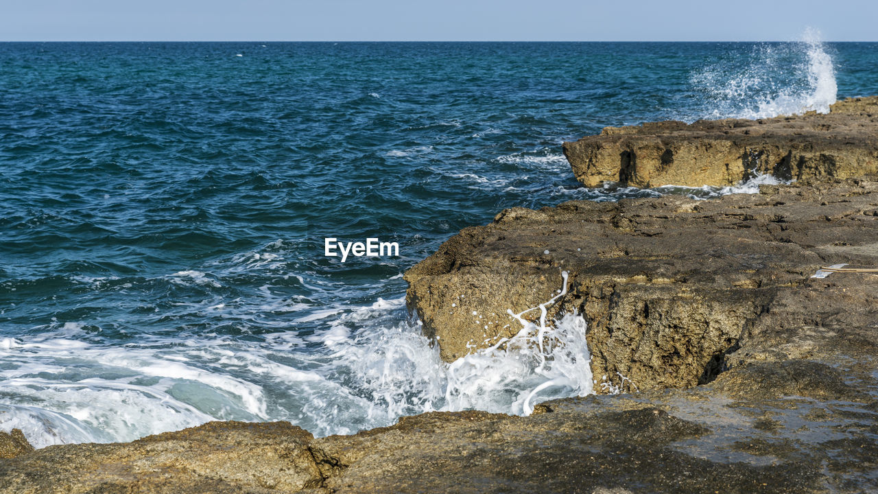 Colors and atmosphere of the puglia sea. italy.