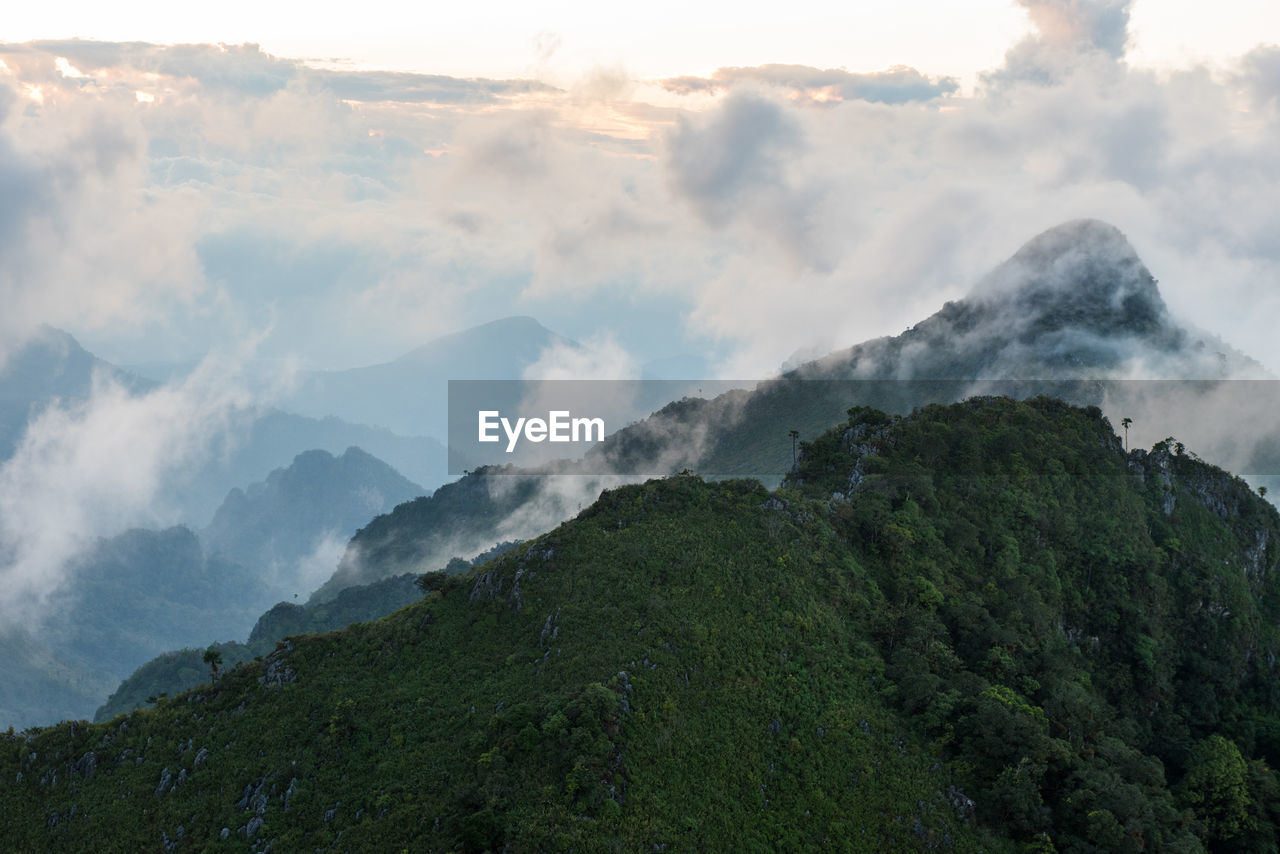 Scenic view of mountains against sky