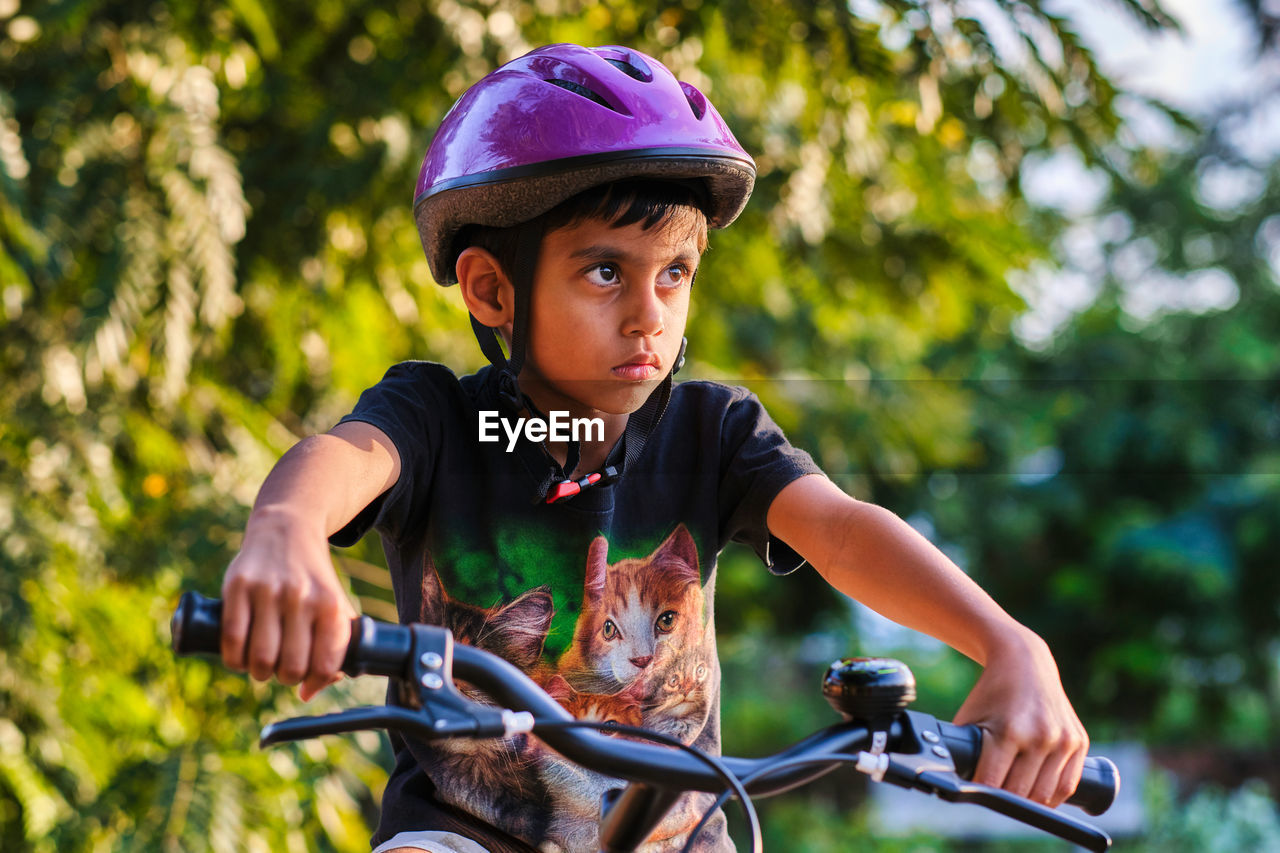 Close up of a cyclist boy