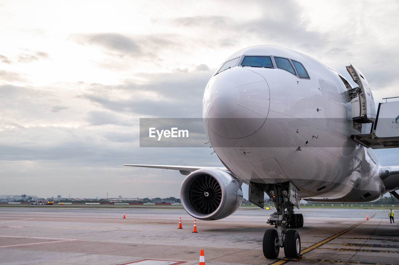 Airliner at airport taxiway