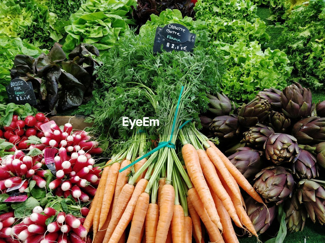 Close-up of vegetables for sale at market