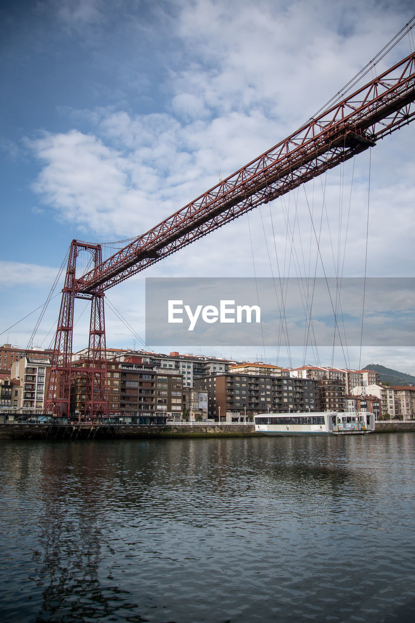 The portugalete is a hanging ferry bridge that connects the two banks of the bilbao