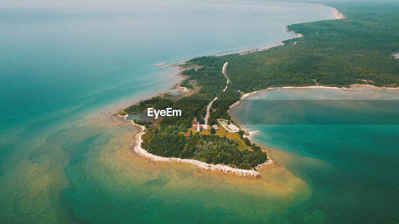 High angle view of sea shore seul choix