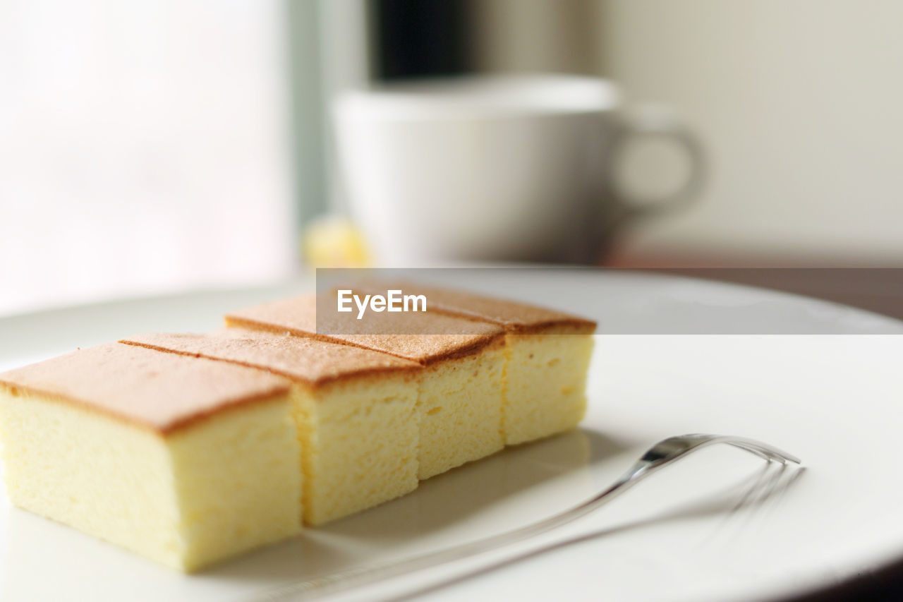 Close-up of pastry in plate