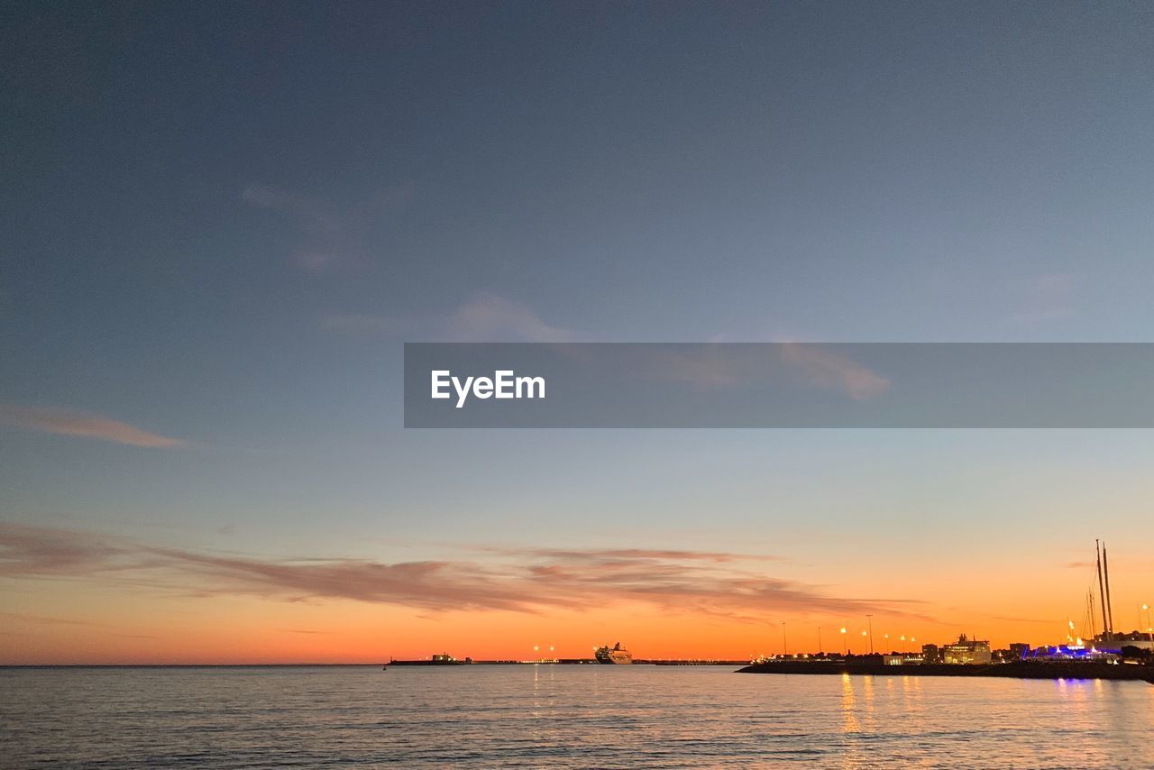 SCENIC VIEW OF SEA DURING SUNSET