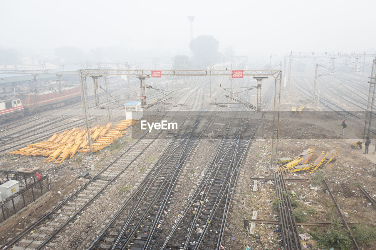 Winter scene of new delhi railway station. this station is large railway station of delhi, india