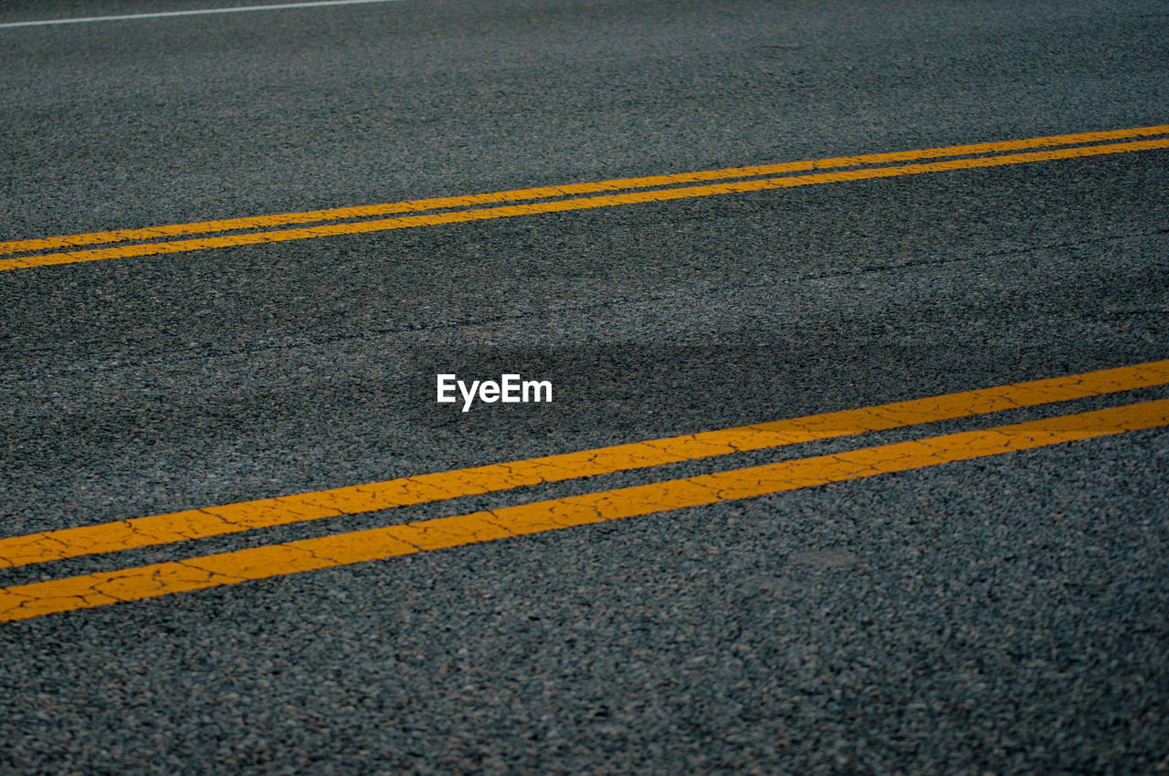 Yellow marking on road