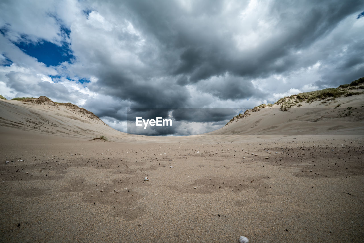 panoramic view of desert against sky