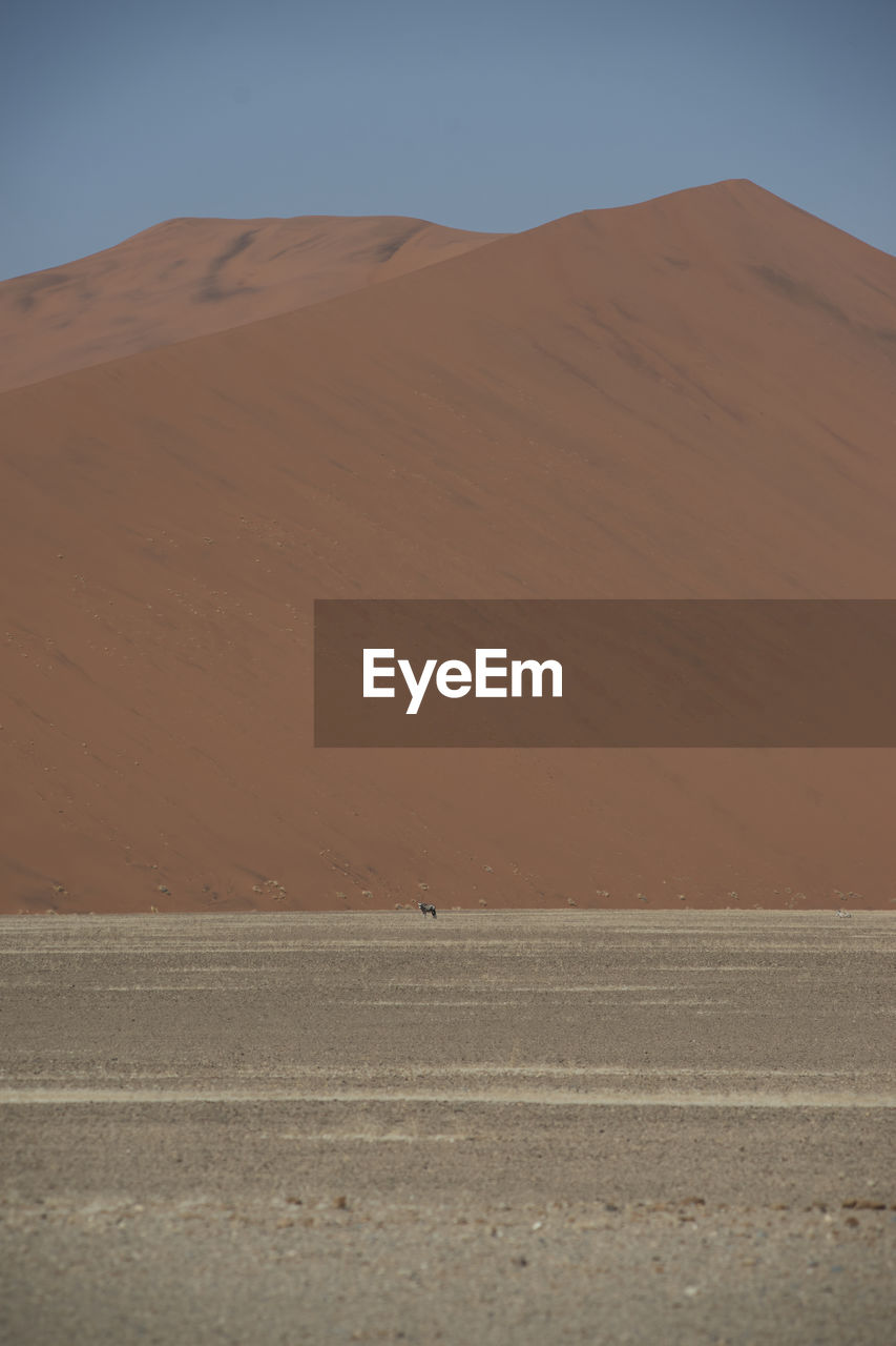 Scenic view of desert against clear sky